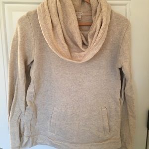 JCrew tan cowlneck sweatshirt XS